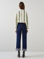 LK Bennett Hardy Belt Print Viscose-Silk Blend Shirt - Image 2 of 4