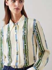 LK Bennett Hardy Belt Print Viscose-Silk Blend Shirt - Image 3 of 4