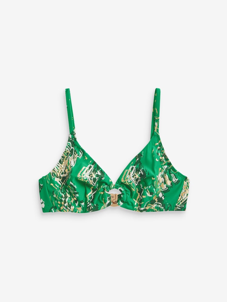 Myleene Klass Green Aztec Foil Non Pad Wired Bikini Top - Image 9 of 9