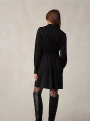 Ro&Zo Jersey Crepe Short Shirt Black Dress - Image 3 of 5