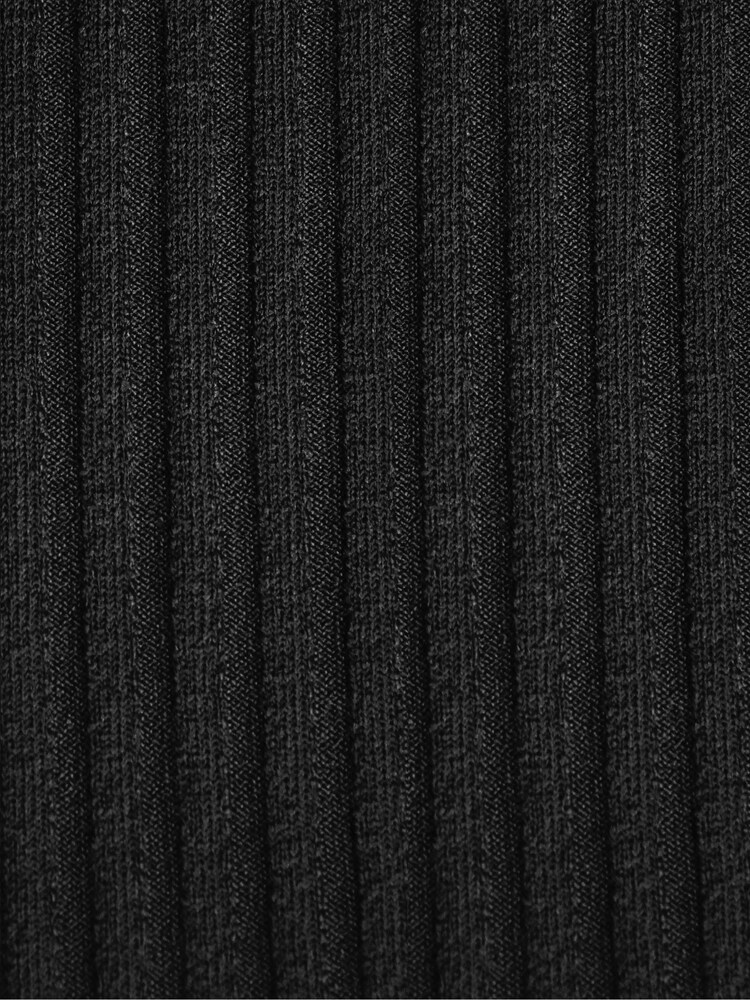 Ro&Zo Ribbed Button Detail Split Front Black Dress - Image 6 of 6 Ro&Zo Ribbed Button Detail Split Front Black Dress - Image 6 of 6