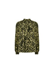 Ro&Zo Green Soft Leopard Print Tie Cuff Blouse - Image 5 of 5