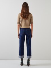LK Bennett Camel Brown Chain Knit Rosey Top - Image 2 of 4