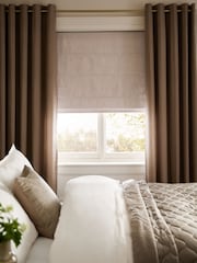 Natural Ready Made Matte Chenille Blackout Roman Blind - Image 4 of 8