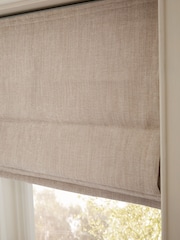 Natural Ready Made Matte Chenille Blackout Roman Blind - Image 7 of 8