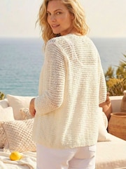 Roman White Petite Textured Cardigan - Image 2 of 4