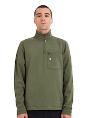 Зеленый - Sealskinz Bunwell Water Repellent Quarter Zip Funnel Neck Sweatshirt - Изображение 1 из 6