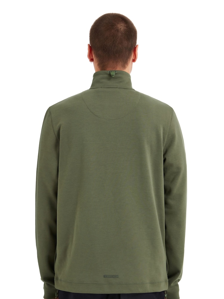 Зеленый - Sealskinz Bunwell Water Repellent Quarter Zip Funnel Neck Sweatshirt - Изображение 2 из 6