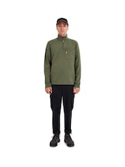 Зеленый - Sealskinz Bunwell Water Repellent Quarter Zip Funnel Neck Sweatshirt - Изображение 4 из 6
