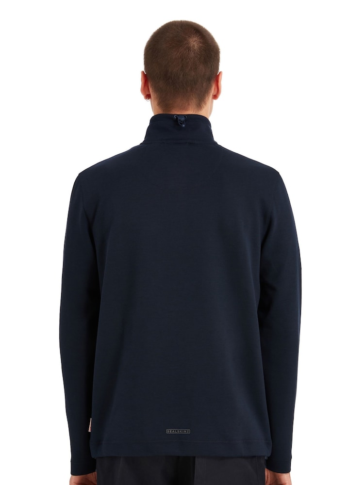 Синий - Sealskinz Bunwell Water Repellent Quarter Zip Funnel Neck Sweatshirt - Изображение 2 из 6