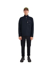 Синий - Sealskinz Bunwell Water Repellent Quarter Zip Funnel Neck Sweatshirt - Изображение 4 из 6