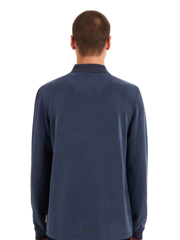 Sealskinz Blue Flordon Long Sleeve Soft Touch Polo Shirt - Image 2 of 6