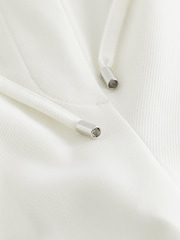 White Textured Elasticated Wide Leg Trousers - Image 7 of 7