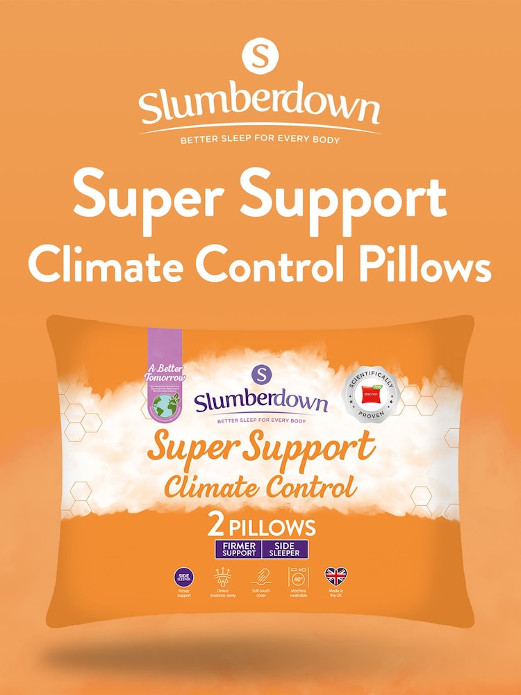 Slumberdown 2 Pack Climate Control Super Support White Pillows - Image 5 of 5