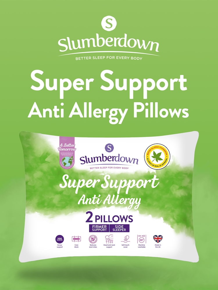 Slumberdown 2 Support Anti Allergy White Pillow - Image 5 of 5