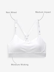Белый - со средней поддержкой Run Crop Sports Bra - Изображение 10 из 10