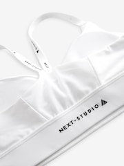Белый - со средней поддержкой Run Crop Sports Bra - Изображение 9 из 10