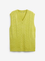 Lime Green Knit Heart Patchwork Tank Top - Image 1 of 3
