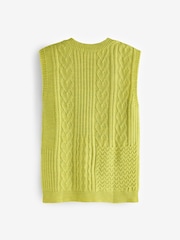 Lime Green Knit Heart Patchwork Tank Top - Image 2 of 3