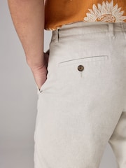 Light Grey Linen Viscose Shorts - Image 5 of 9