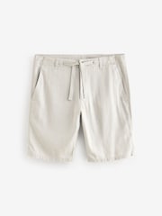 Light Grey Linen Viscose Shorts - Image 6 of 9