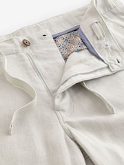 Light Grey Linen Viscose Shorts - Image 7 of 9