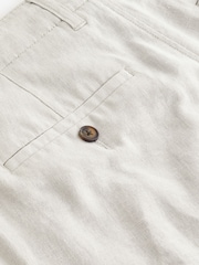Light Grey Linen Viscose Shorts - Image 8 of 9