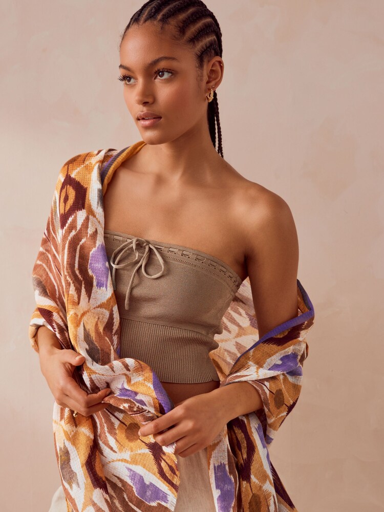 Aztec Print Lightweight Scarf - Image 1 of 6