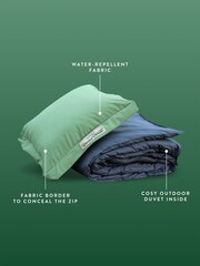 Slumberdown Green Unwind Outside Outdoor 2 in 1 Blanket Cushion - Image 2 of 9