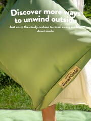 Slumberdown Green Unwind Outside Outdoor 2 in 1 Blanket Cushion - Image 3 of 9