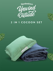 Slumberdown Green Unwind Outside Outdoor 2 in 1 Blanket Cushion - Image 8 of 9