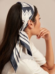 Black/White Square Lightweight Scarf - Image 2 of 5