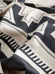 Black/White Square Lightweight Scarf - Image 5 of 5