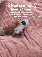 Slumberdown Pink Comfy Hugs 10 Temperature Settings Heated Throw - Image 5 of 7