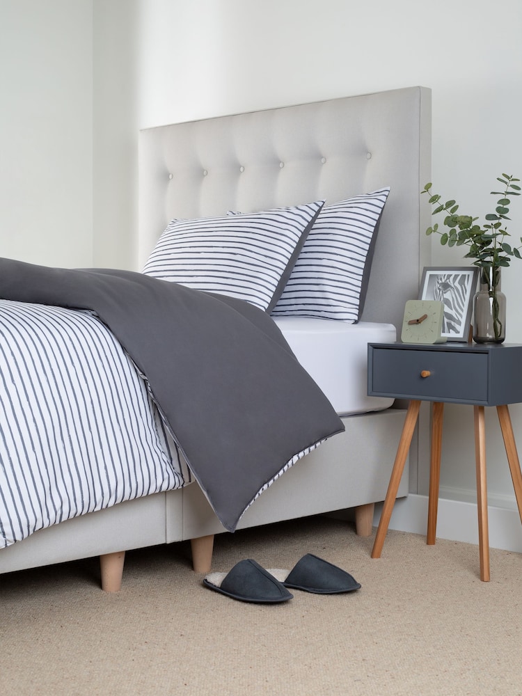 Slumberdown Coverless Comfort Printed Grey Stripe Duvet - Image 1 of 8