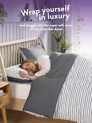 Slumberdown Coverless Comfort Printed Grey Stripe Duvet - Image 4 of 8