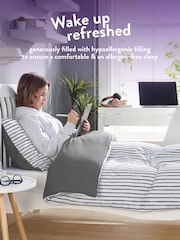 Slumberdown Coverless Comfort Printed Grey Stripe Duvet - Image 5 of 8
