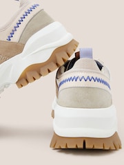 White Stuff Grey Chunky Suede Mix Trainers - Image 3 of 3