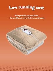 Slumberdown Natural Cosy And Snug Sherpa Fleece Heated Throw - Image 7 of 8