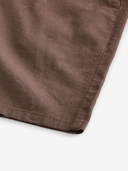 Brown Linen Viscose Shorts - Image 10 of 10