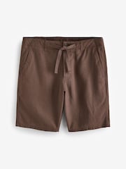 Brown Linen Viscose Shorts - Image 6 of 10