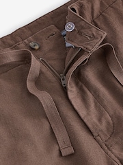 Brown Linen Viscose Shorts - Image 7 of 10