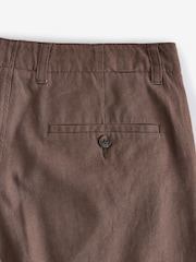 Brown Linen Viscose Shorts - Image 8 of 10
