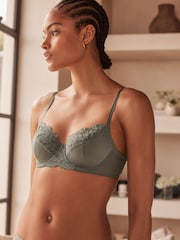 Red Floral Print/Green 2 Pack Non Pad Full Cup Bras - Image 2 of 2