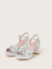 Monsoon Silver Metallic Twist Knot Sandals - Image 1 of 3