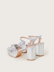 Monsoon Silver Metallic Twist Knot Sandals - Image 3 of 3