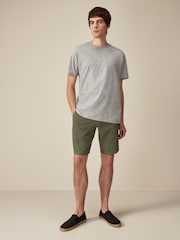 Sage Green Linen Viscose Shorts - Image 2 of 9