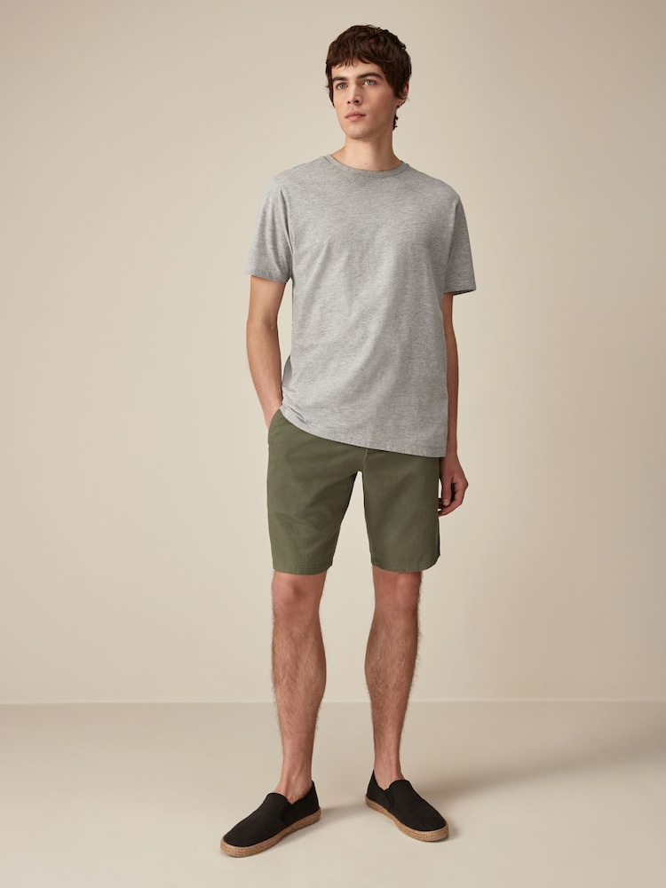 Sage Green Linen Viscose Shorts - Image 2 of 9
