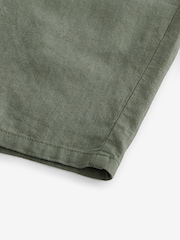 Sage Green Linen Viscose Shorts - Image 8 of 9