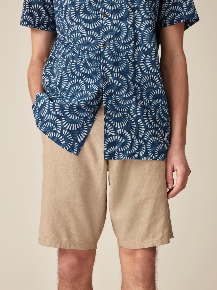 Stone Linen Viscose Shorts - Image 1 of 10